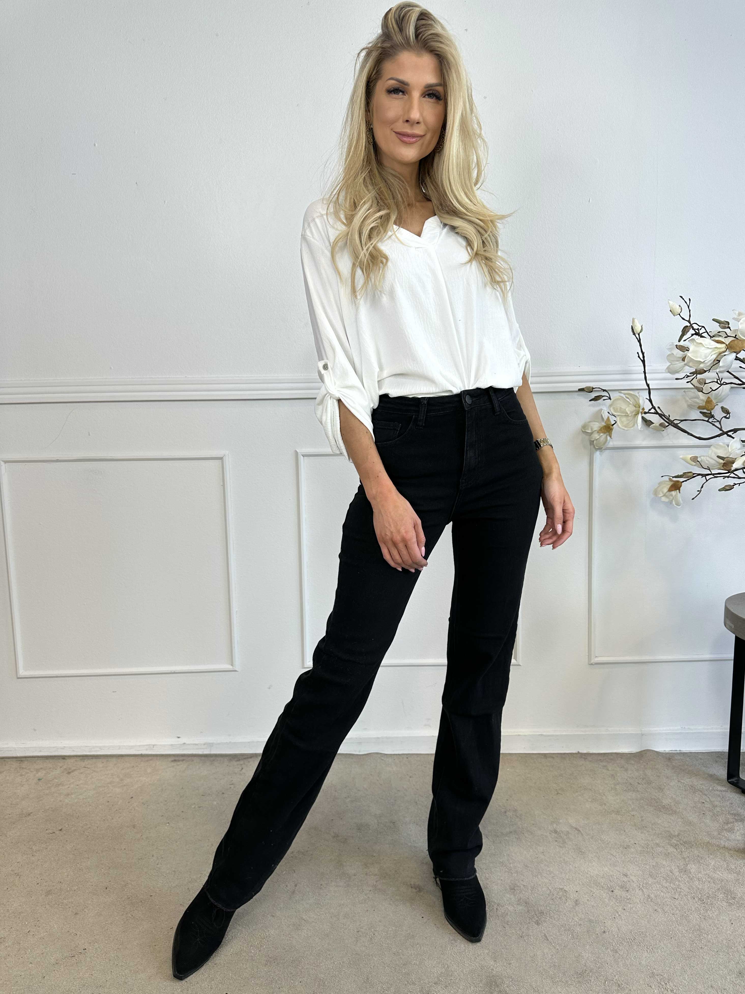 Valencia - Højtaljede ekstra lange jeans med stræk